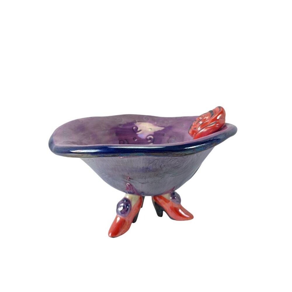 Studio Art Pottery High Heel Base Footed Bowl Vintage - Picture 3 of 7